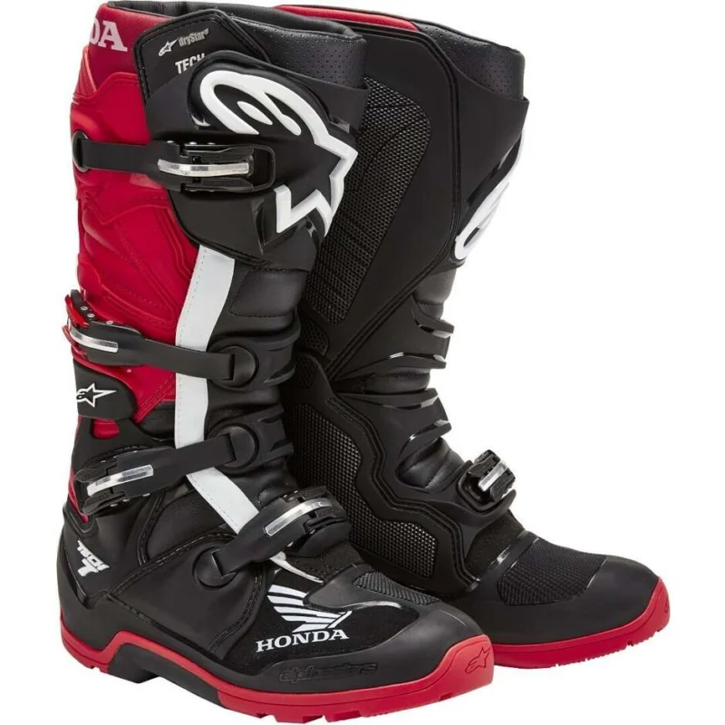A Buon Prezzo Stivali Moto Cross Alpinestars HONDA TECH 7 ENDURO DRYSTAR Nero Rosso Brillante