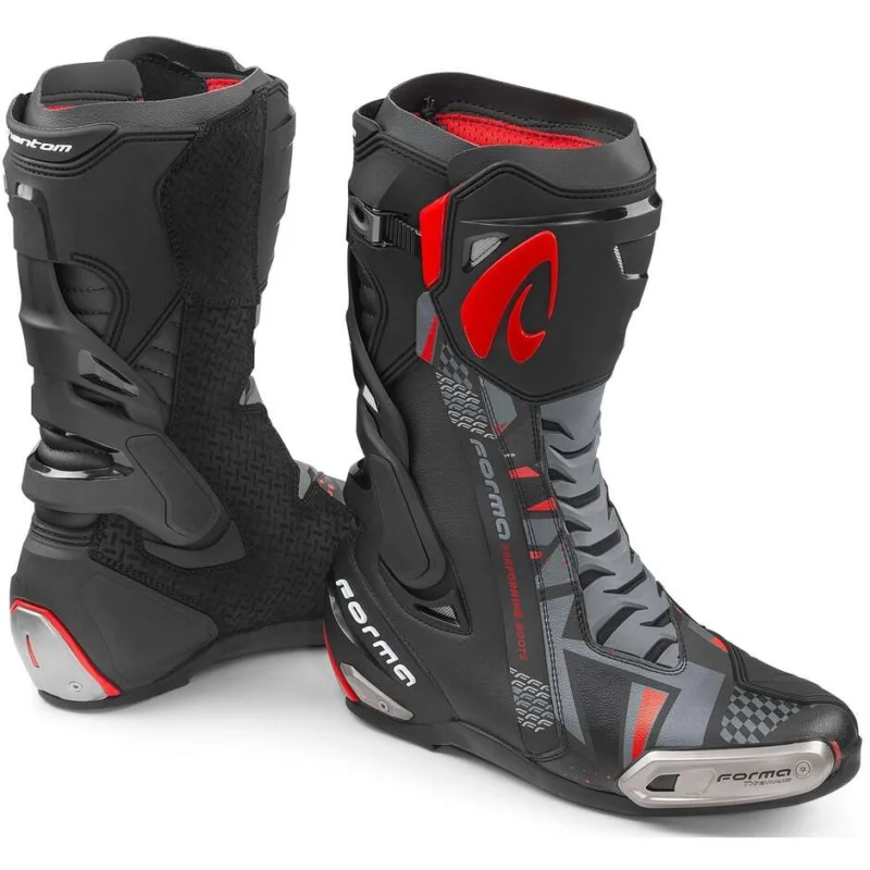 Stivali Moto Racing Forma PHANTOM Nero Grigio Rosso Spedito Oggi