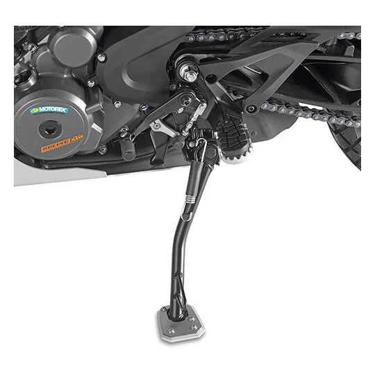 Promo Stagionale Supporto specifico in alluminio e acciaio inox, per allargare la superficie di appoggio del cavalletto laterale originale Givi ES7712 Per HUSQVARNA Norden 901 (22 > 24)