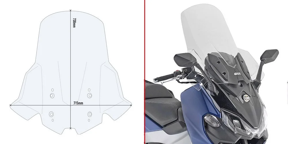 Occasione Imperdibile Parabrezza alto trasparente GIVI per SYM Maxsym TL 500 (20 > 23) GIVI D6124ST
