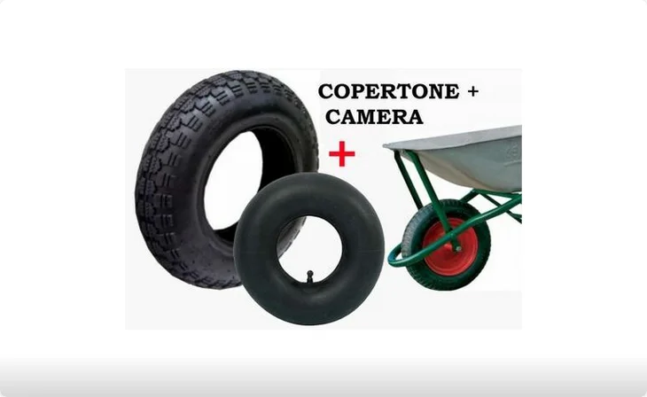 Ultimissimo Modello COPERTONE PNEUMATICO 3.50-8 + CAMERA D'ARIA 3.50 8 PER RUOTA CARRIOLA 4PR UI308