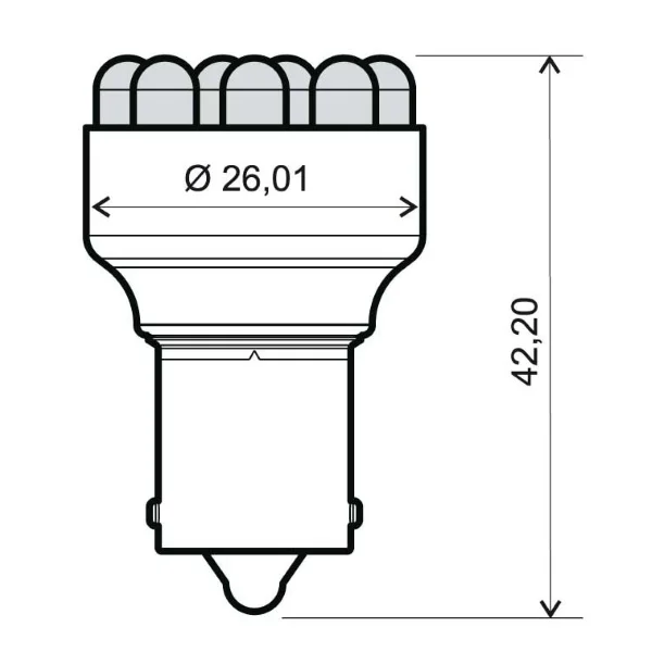 Sconto lampada led 12v bianco ba15s s25 12