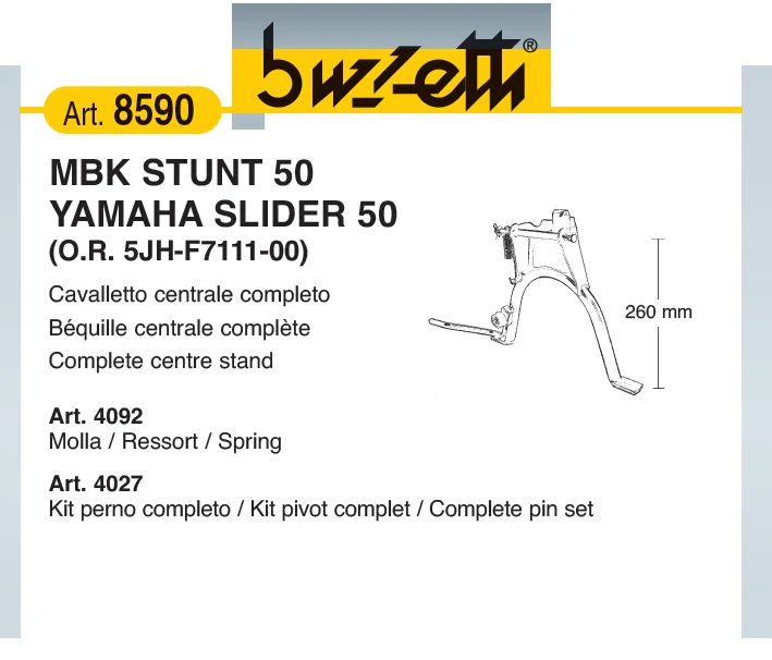 Spedito Oggi cavalletto centrale completo 8590 stunt slider