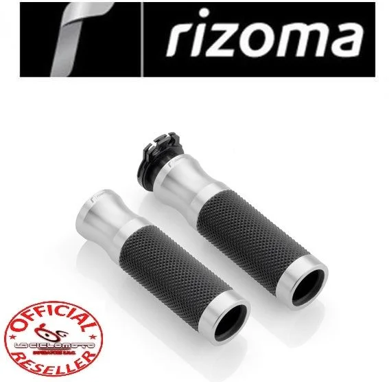Popolare coppia manopole moto rizoma sport line argento