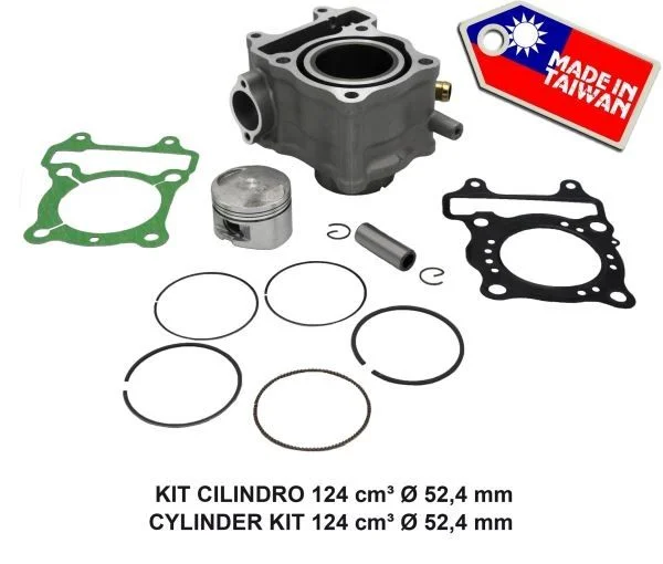 Kit Gruppo Termico Cilindro + Pistone D. 52,4 mm per Honda SH 125 2001-2012 con Guarnizioni Spedizione Espresso