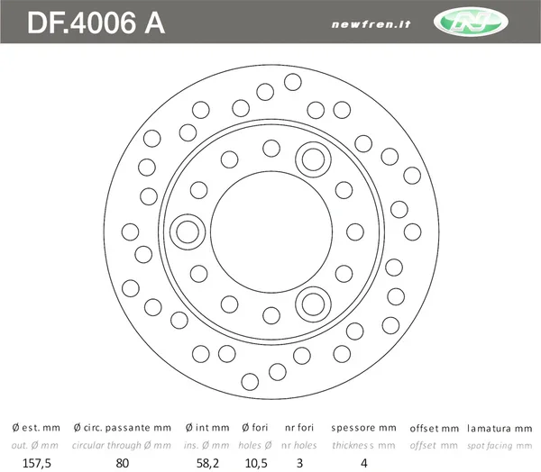 DF4006A - DISCO FRENO IN ACCIAIO Reso Gratuito