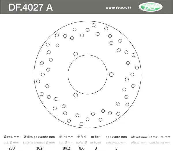 DF4027A - DISCO FRENO IN ACCIAIO Acquista Ora